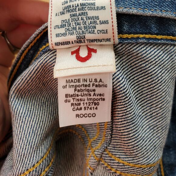 True Religion Jeans Rocco Slim Fit Classic Denim Jeans Stretch Blue Mens Size 31 - Picture 10 of 11
